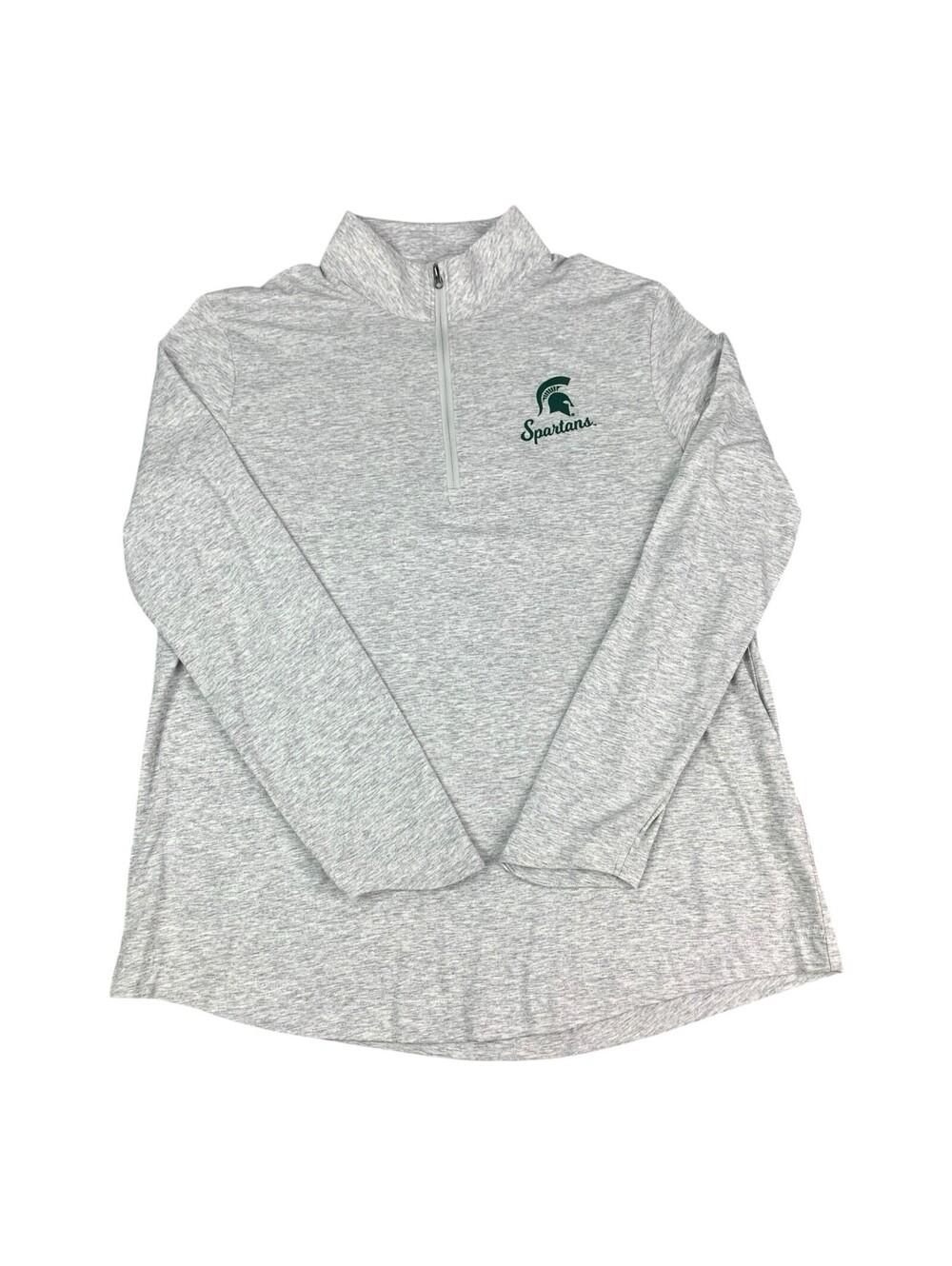 Michigan State Spartans Women's 1/4 Zip Pullover Top Gray Champion Size Large